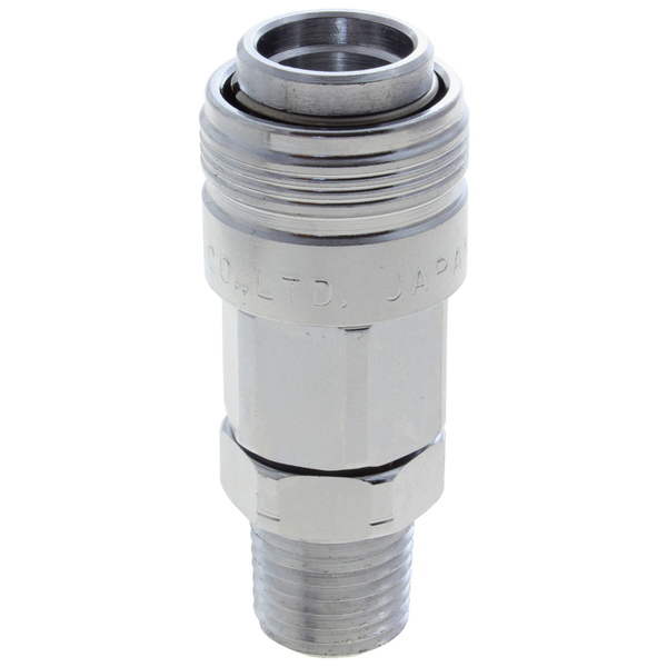 Advanced Technology Products Coupler, Chrome, Automatic, Industrial, 3/8" Body Size, 1/2" Male NPT 38SOC-N4M